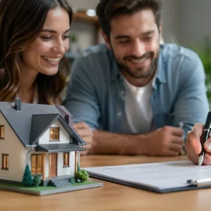 Couple buying a home