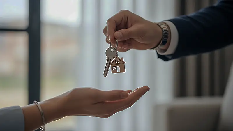 House Keys dropping into hands